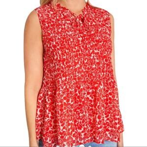 Pleione orange print smocked top. Size‎ medium